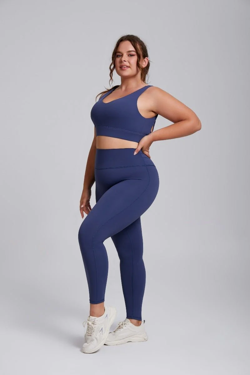 Plus Size High Support Shockproof Yoga Bra - Imagen 7