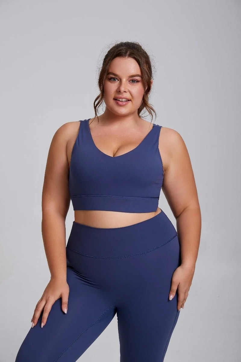 Plus Size High Support Shockproof Yoga Bra - Imagen 8