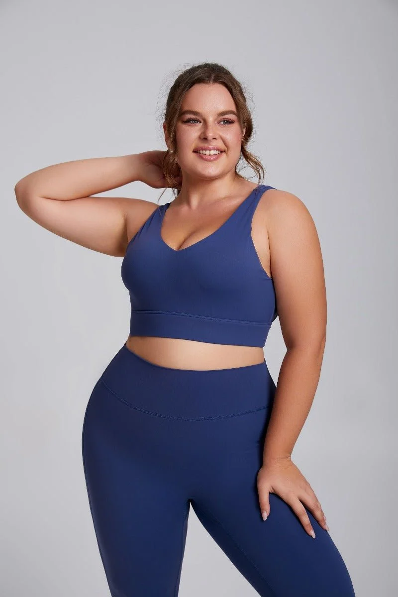 Plus Size High Support Shockproof Yoga Bra - Imagen 9