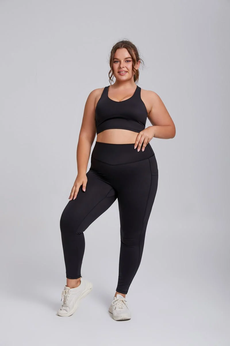 Plus Size High Impact V-Neck Sports Bra - Imagen 3