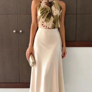 Falda Satinada Midi