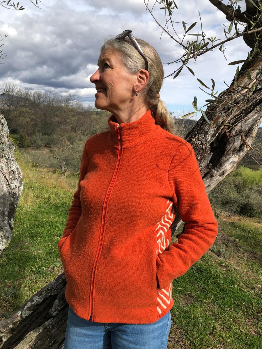 Forro polar de lana merina, naranja - Imagen 4
