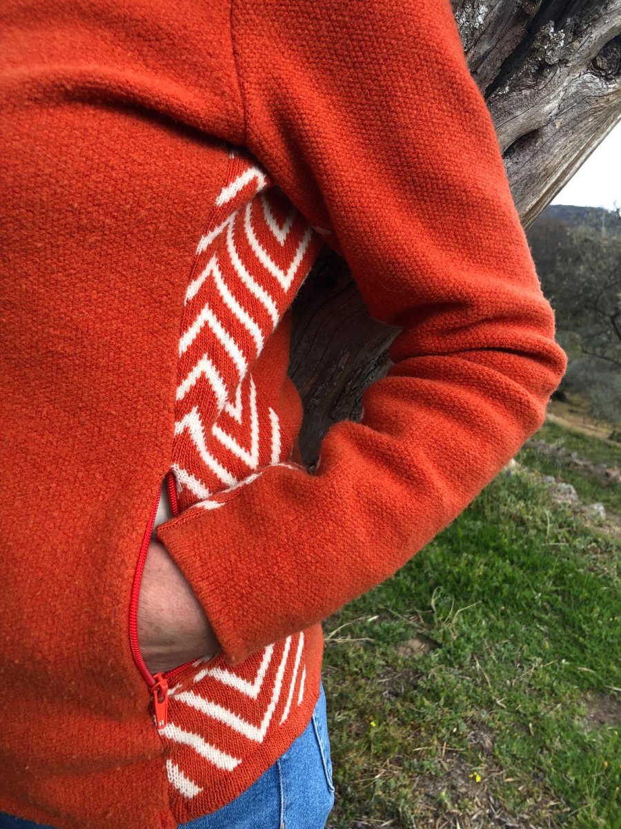 Forro polar de lana merina, naranja - Imagen 5