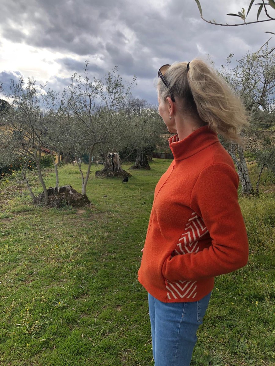 Forro polar de lana merina, naranja - Imagen 7