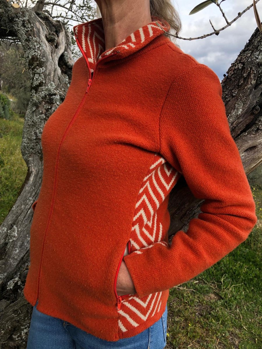 Forro polar de lana merina, naranja - Imagen 8