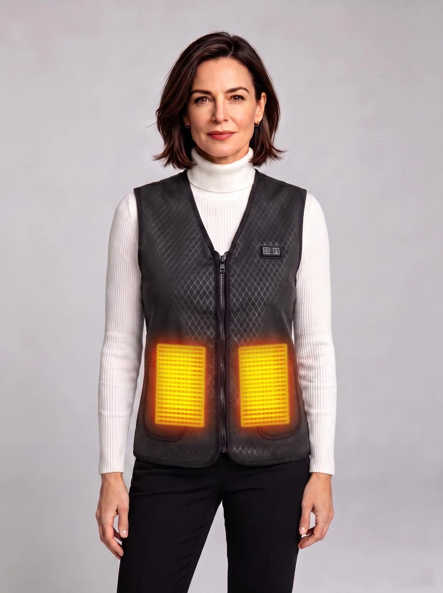Women's Black Dual-control Heated Gilet - Imagen 7