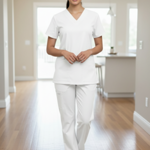Conjunto casaca pico y pantalón blanco