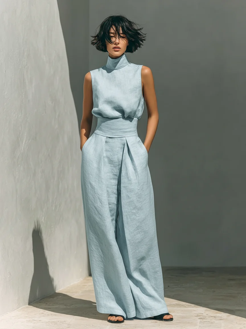 Conjunto Minimalista de Algodón y Lino - Maria - Imagen 4