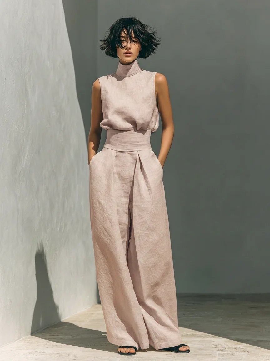Conjunto Minimalista de Algodón y Lino - Maria - Imagen 5