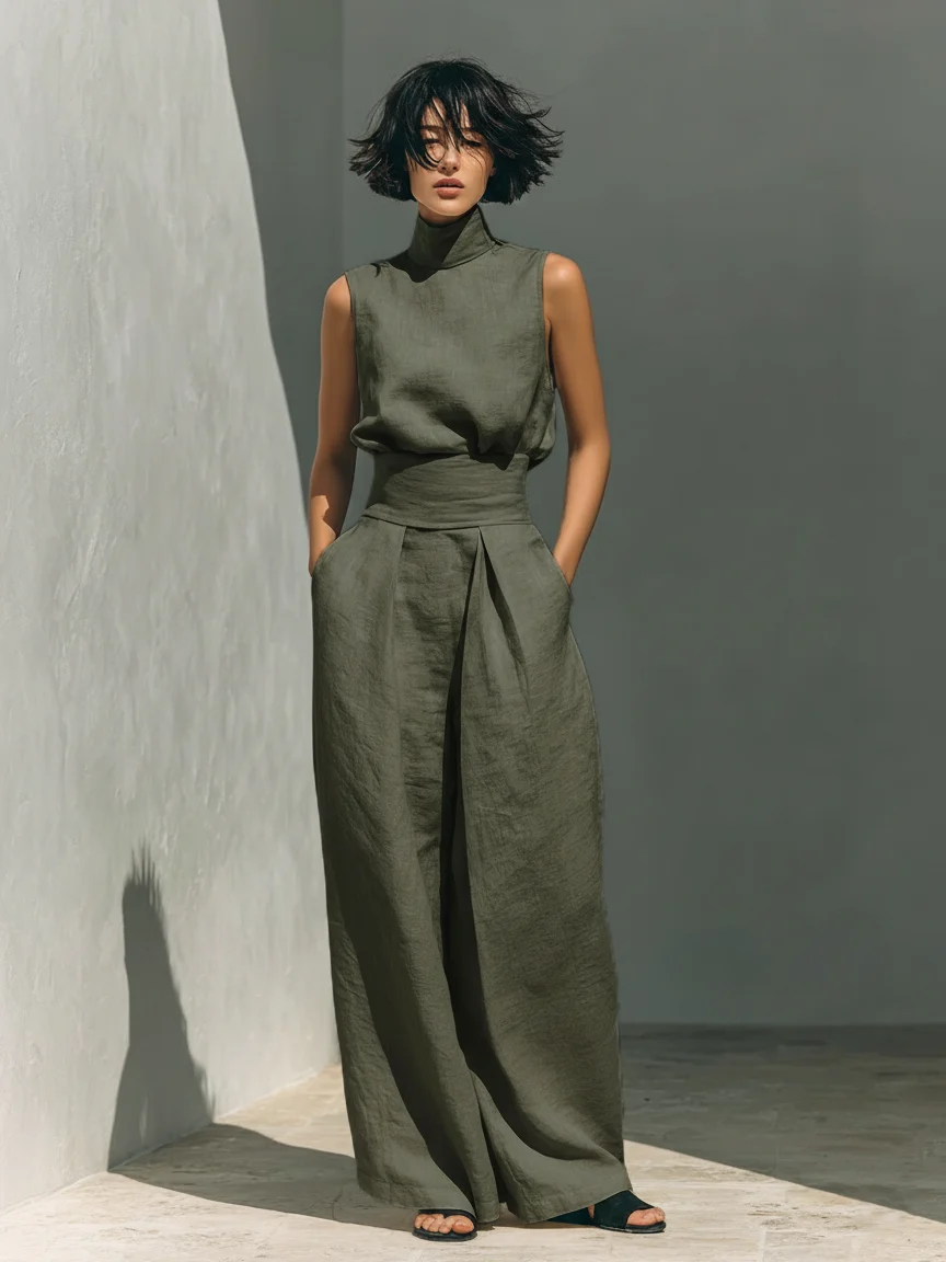 Conjunto Minimalista de Algodón y Lino - Maria - Imagen 3