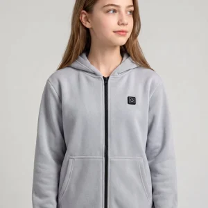 Girls Grey Heated Hoodie