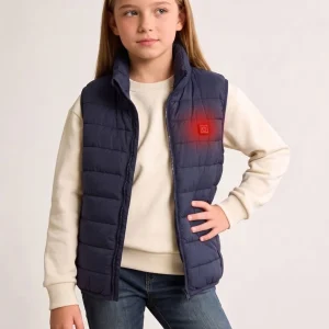 Girls Navy Heated Gilet