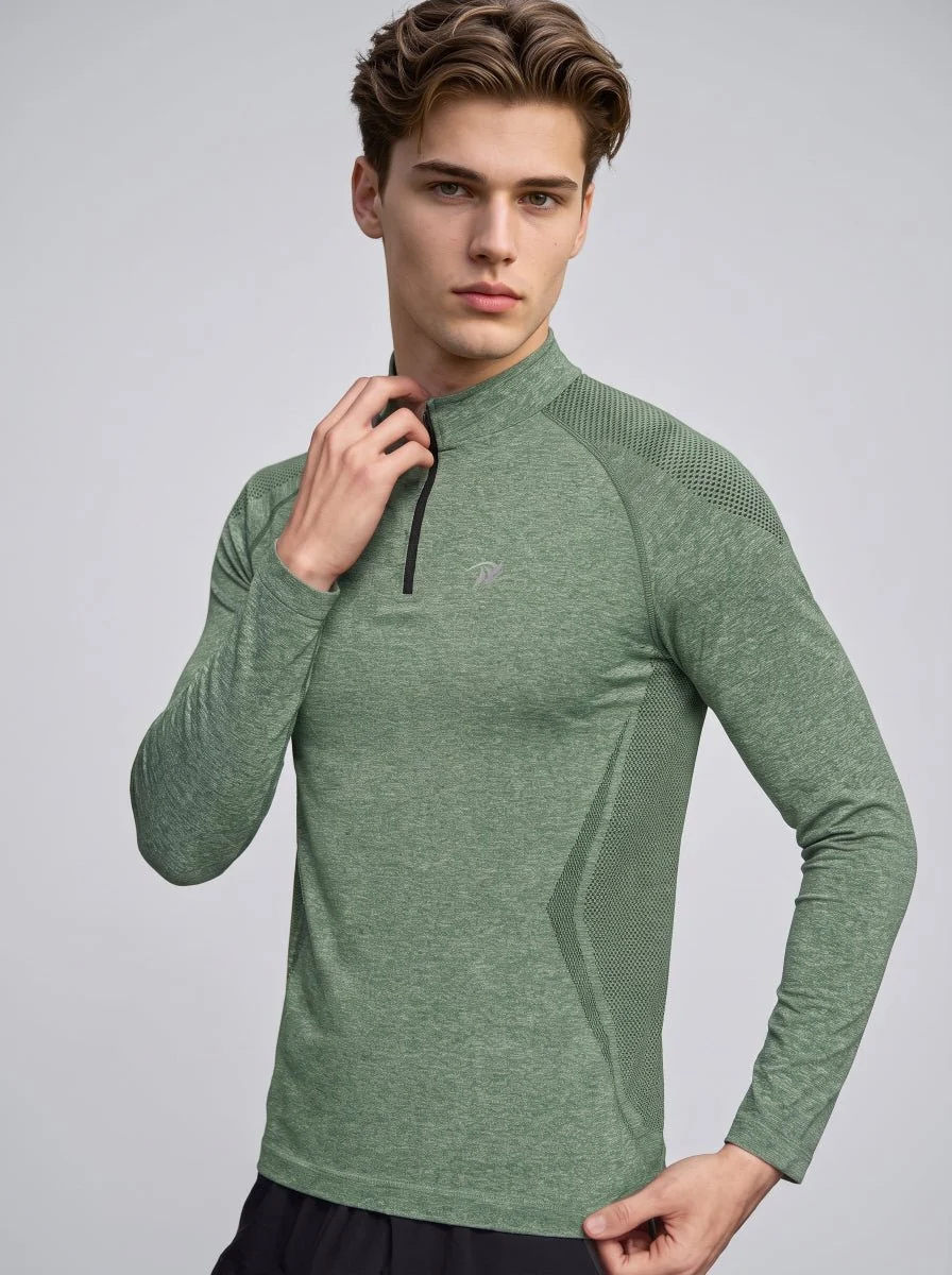 Men's Seamless Quarter Zip Sweatshirt - Imagen 3