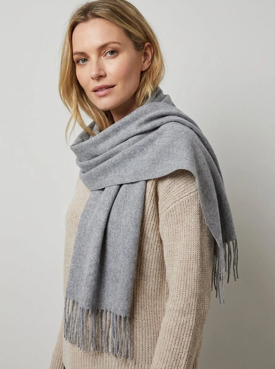 Solid Wool Winter Scarf - Imagen 5