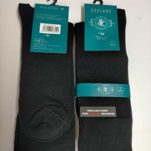 Pack 2 Pares Calcetines Caballero Punto Liso Mixto de Soxland. 020171
