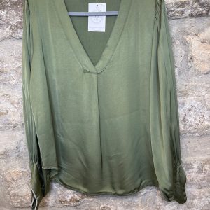 Blusa Satén manga larga ATIPYCA