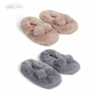 Par de Zapatillas Antideslizante Pompón Mujer Soxland . 13170