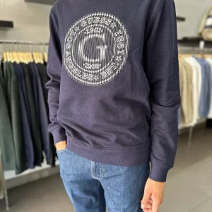 SUDADERA GUESS AZUL MARINA CON LOGO G BORDADO