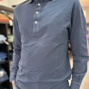 POLO SILBON MANGA LARGA AZUL MARINO
