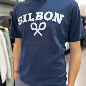 CAMISETA SILBON AZUL MARINA LOGO GRANDE BORDADO