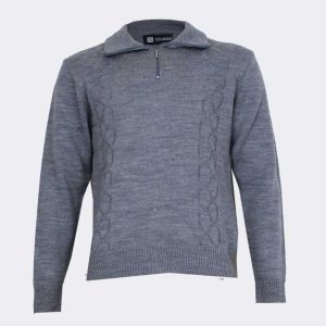 Jersey polo hombre de punto acrílico cuello vuelto con cremallera