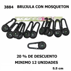 3884 LLAVERO BRÚJULA CON MOSQUETON 20% DE DESCUENTO MINIMO 12 UNIDADES