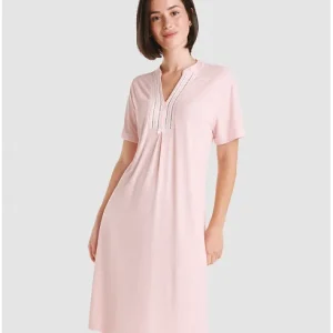 Camisón Lencero Verano Manga Corta Canalé Entredos de Lohe. V253267