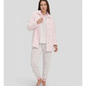 Conjunto de Tres Piezas Pijama y Bata Borreguillo de Lohe. Y241554