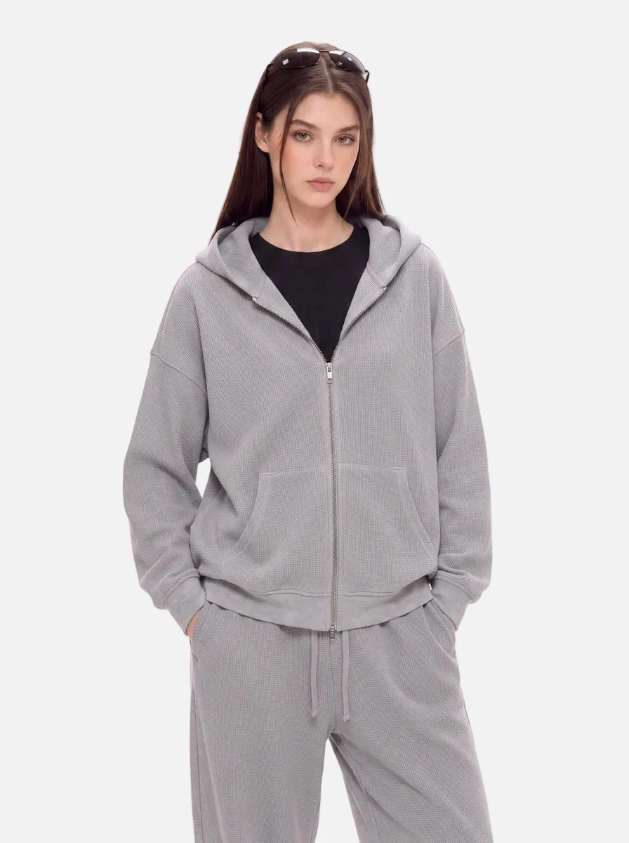 Waffle Zip-Up Hoodie - Imagen 8