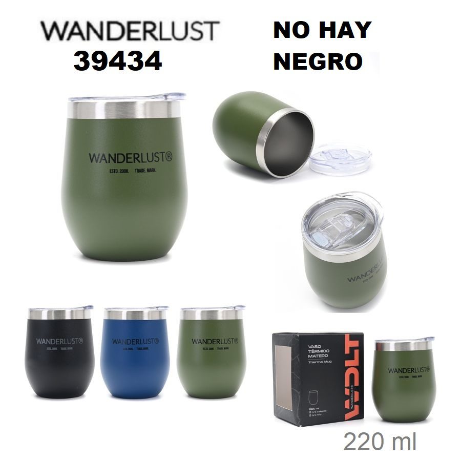 39434 Vaso termico matero Wanderlust con tapa 220ML