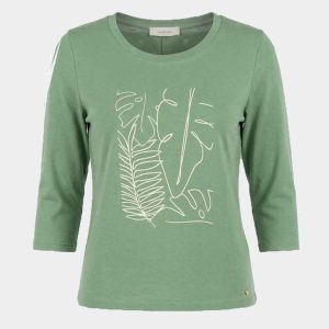Camiseta de mujer punto manga 3/4 con dibujo ‘metalico’