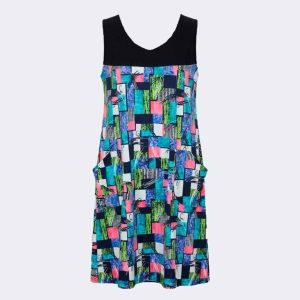 Bata sin mangas mujer punto con bolsillo canesú liso estampado cuadros abstractos colores
