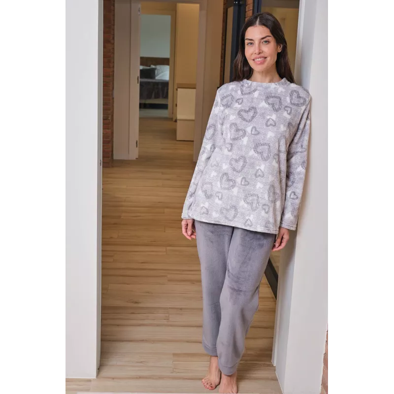 Pijama Mujer Coralina Estampado Corazones de Muslher. 256640