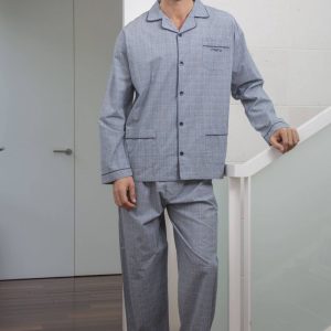 Pijama Hombre Popelín Cuadrícula Hospital de Muslher. 5642