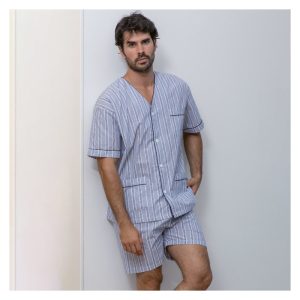 Pijama de Hospital Hombre Manga Corta Popelín de Muslher. 5637