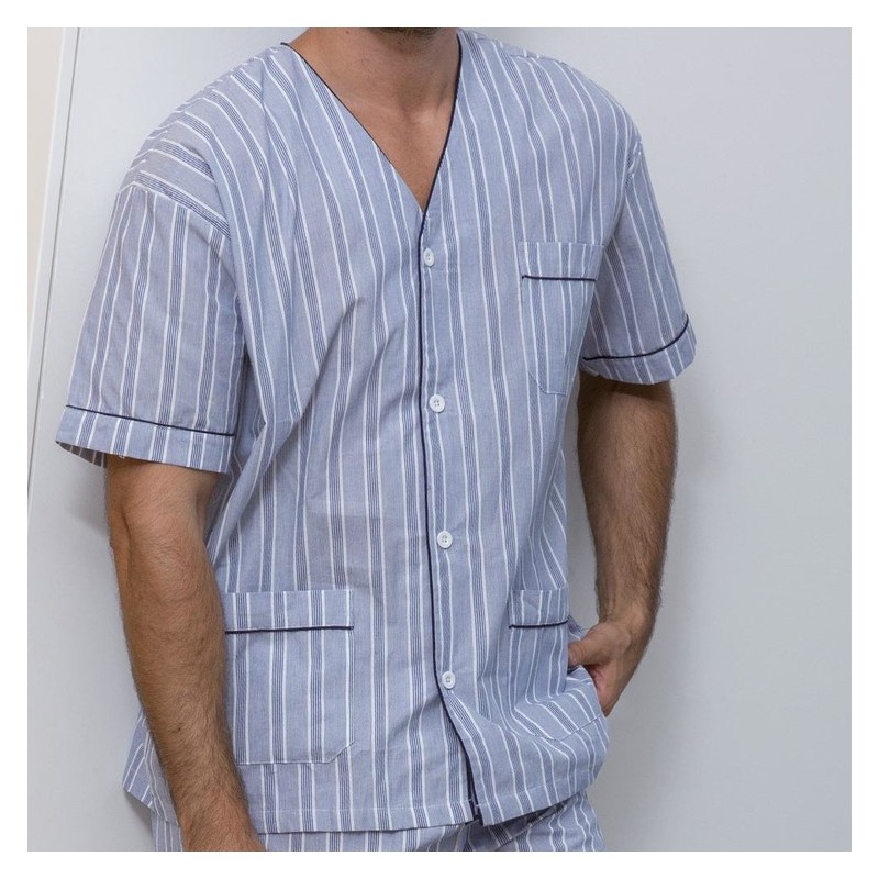 Pijama de Hospital Hombre Manga Corta Popelín de Muslher. 5637 - Imagen 3