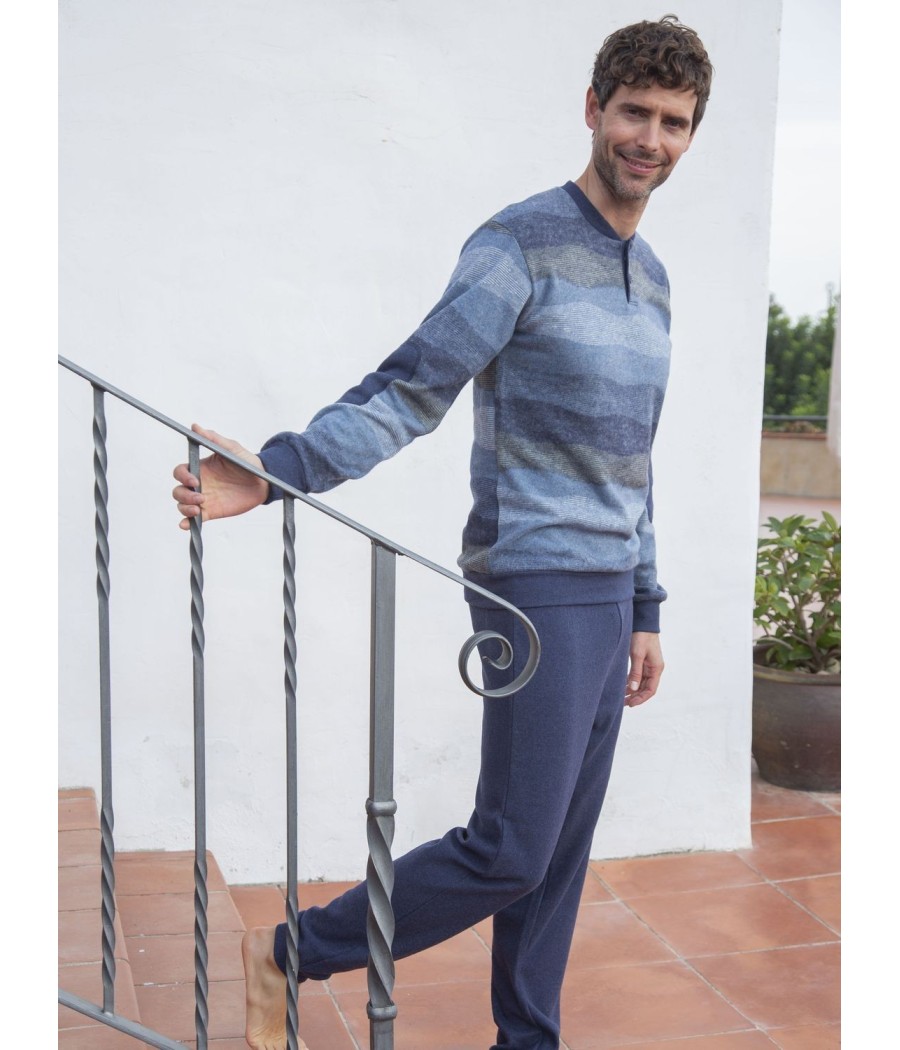 Pijama Invierno Hombre Cuello Abierto de Muslher. 235624. - Imagen 2