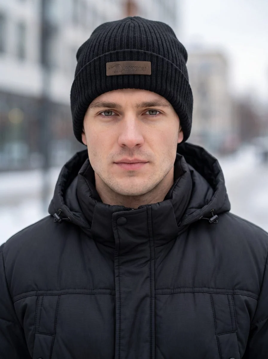 Man Windproof Knitted Beanie