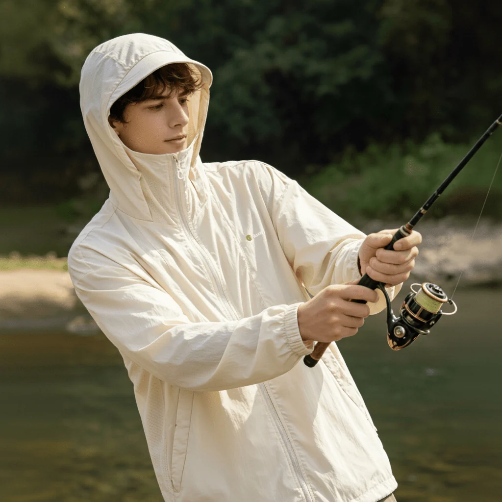 Men Hooded Full Zip Top UPF 50+ - Imagen 3