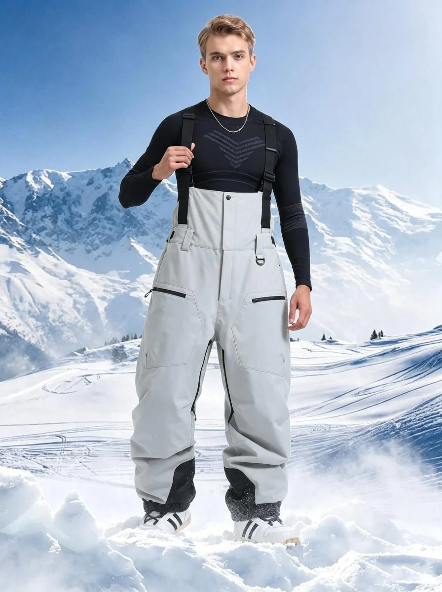 Men's Waterproof Snowboard Bib Pants - Imagen 2