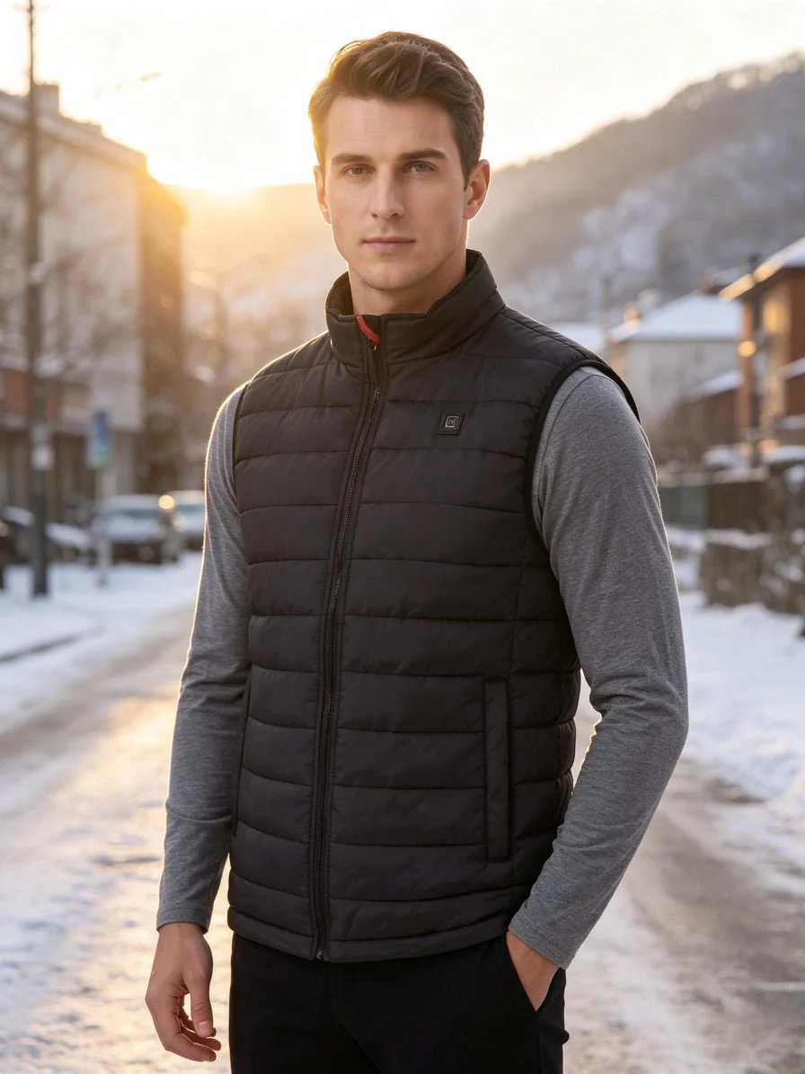 Men's Black Classic Heated Gilet - Imagen 3