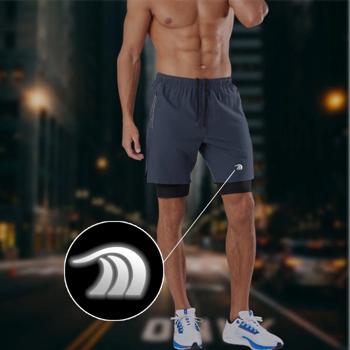 Double Layer Sports Shorts - Imagen 8