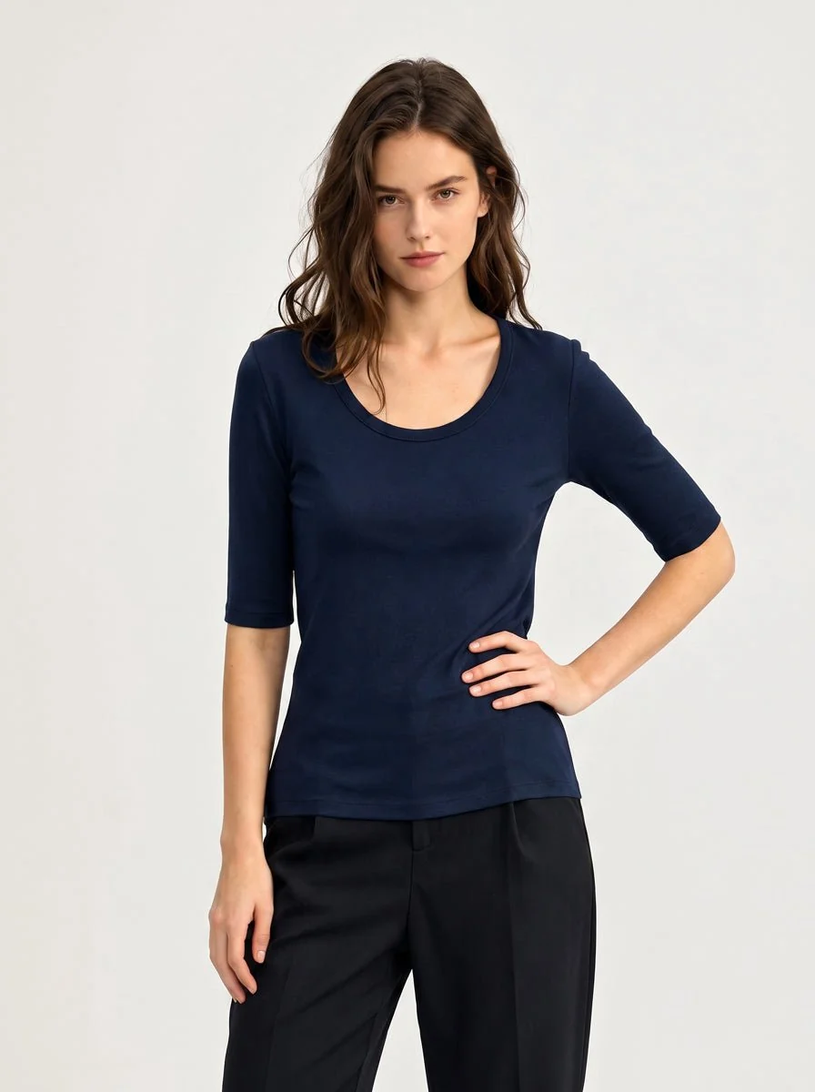 Wool Blend Mid-Sleeve Base Layer Top - Imagen 3