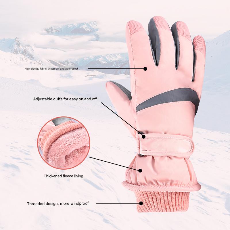 Stripe Waterproof Ski Gloves - Imagen 7