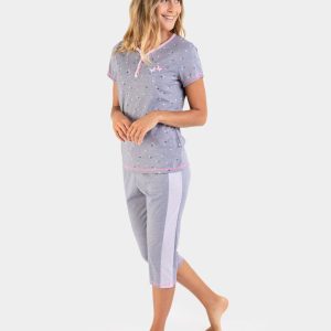 Pijama Massana manga corta, de mujer, cuello en pico.