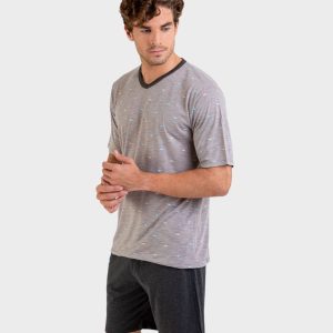 Pijama Massana hombre manga corta verde.