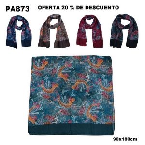 PA873 PASHMINA ESTAMP.  C/FLORES