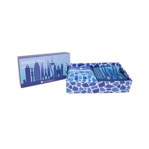 Caja Regalo Bóxer y Calcetines Barcelona de Punto Blanco