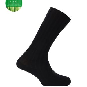 Calcetines de Bambú de Canalé – Puño Antipresión de Punto Blanco. 13528