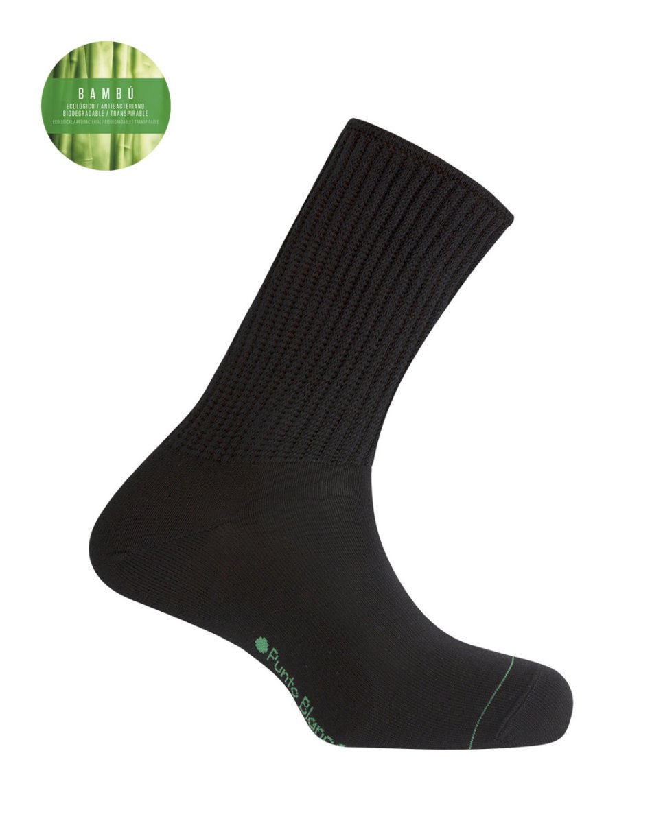 Calcetines de Bambú y Viscosa Con Puño Canalé de Punto Blanco. 74981